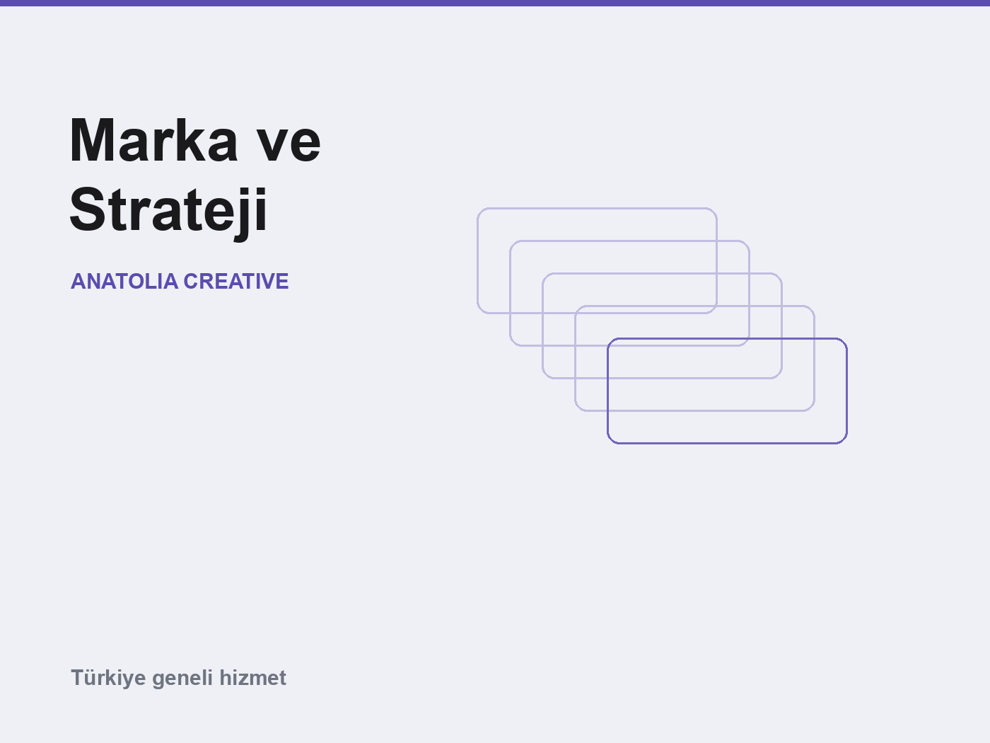 Marka ve strateji kategorisini temsil eden katmanlı kart deseni