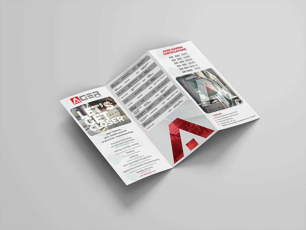 Ager Makine için hazırlanan ambalaj & katalog çalışmasından 1. görsel (toplam 6)