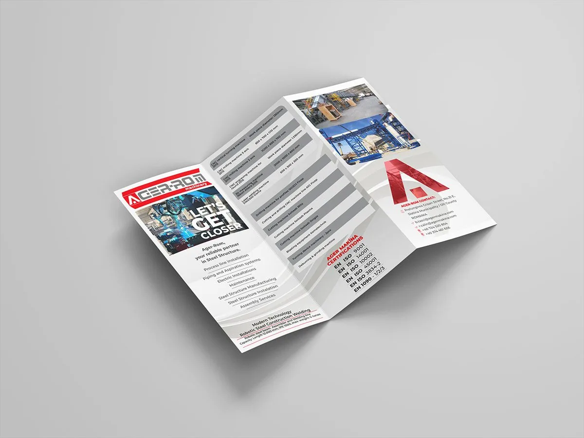 Ager Makine için hazırlanan ambalaj & katalog çalışmasından 2. görsel (toplam 6)