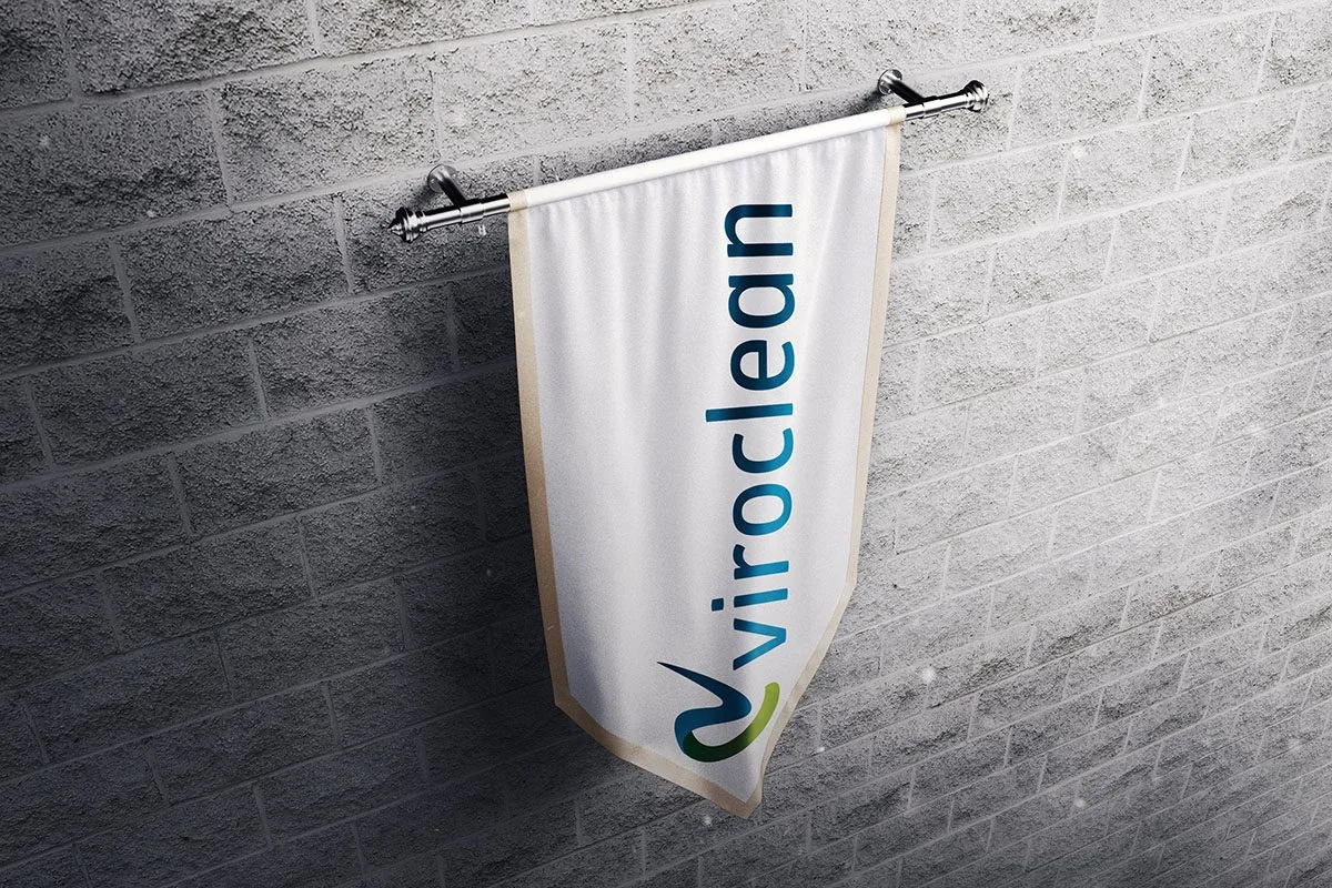 Viro Clean için hazırlanan marka kimliği çalışmasından 4. görsel (toplam 6)
