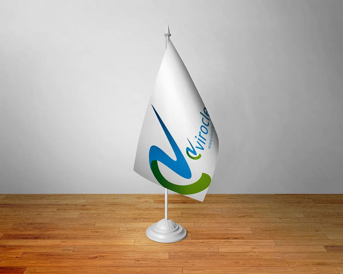 Viro Clean için hazırlanan marka kimliği çalışmasından bir kare