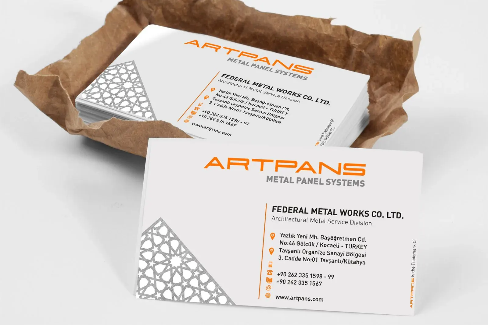 Artpans için hazırlanan kurumsal kimlik çalışmasından bir kare